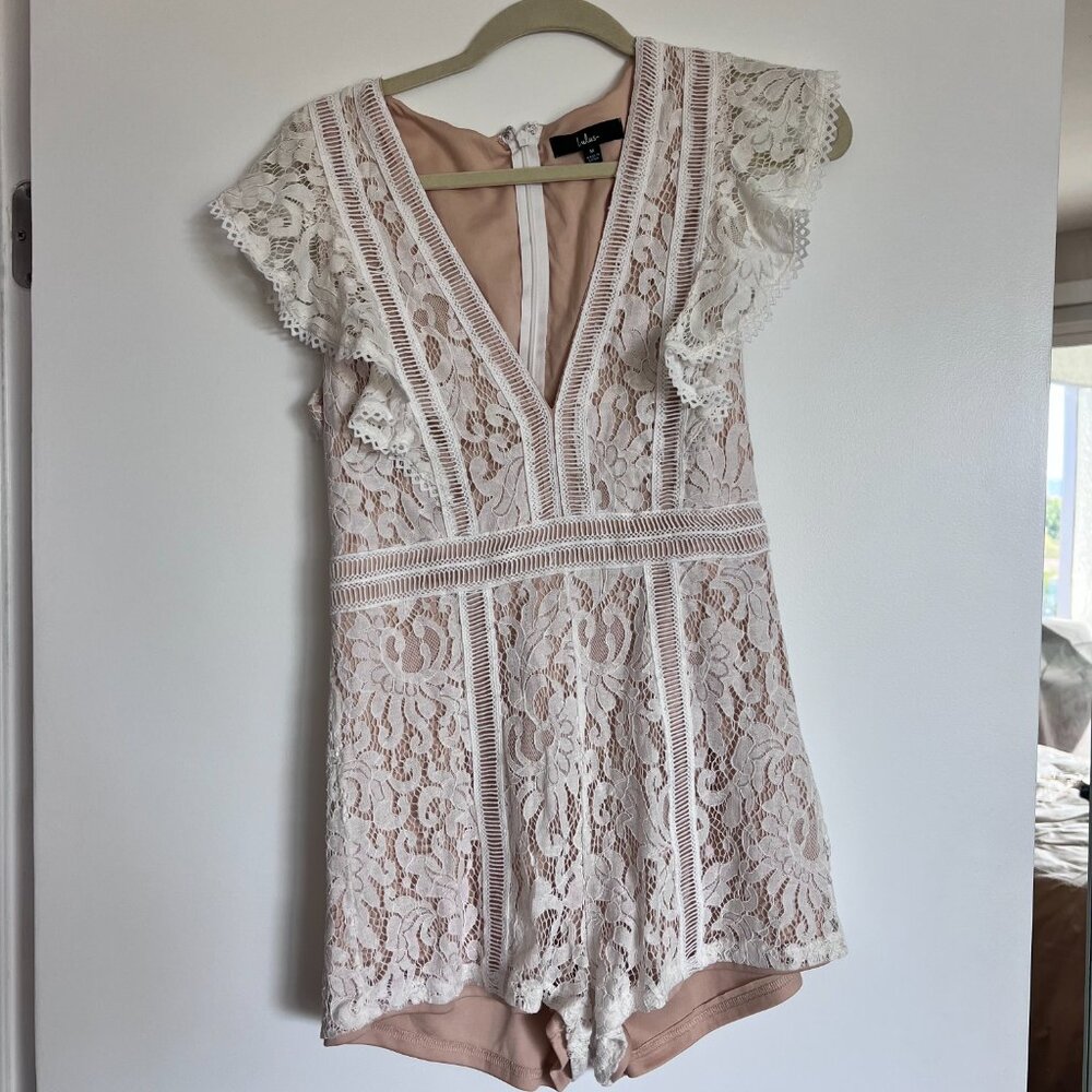 Lulu's White Lace Ruffle Romper - Picture 6 of 9
